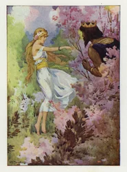 Proserpina danza tra i gigli, osservata da un grande Re (litografia a colori)
