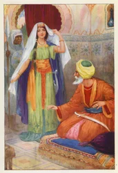 La bella prigioniera e Aben Habuz (litografia a colori)