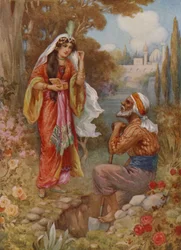 La principessa e le perle (litografia a colori)