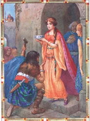 "The lady of Lock Awe" (da The Token) (litografia a colori)