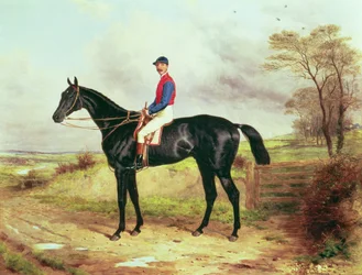 Il Lamb di Earl Poulett, vincitore del Grand National, con Mr. George Ede