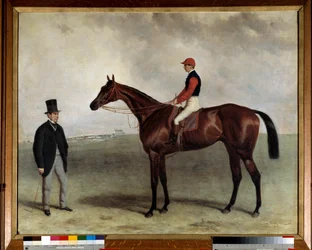 Il cavallo da corsa Gladiator nel 1865