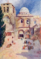 La Chiesa del Santo Sepolcro, Gerusalemme, Palestina, 1910 circa, da A Book of Modern Palestine di Richard Penlake, pubblicato nel 1910 circa.