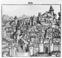 Pisa dopo “Liber Chronicarum” di Hartmann Schedel. Norimberga 1493
