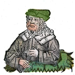 Ritratto di Plotino (Plotino) (205 - 270), filosofo greco. Xilografia delle "Cronache di Norimberga" di Hartmann Schedel