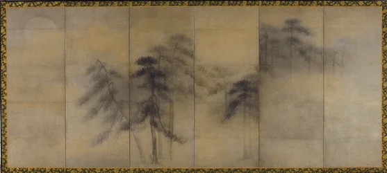 Pini al chiaro di luna