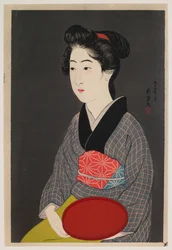 Cameriera con un vassoio (Ritratto di Onao, una cameriera alla locanda Matsuyoshi, Kyoto)