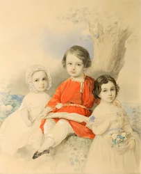 Bambini in un paesaggio