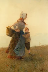 Donna e bambino (acquerello)