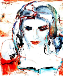 Ritratto di una donna dai colori vivaci