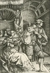 Giuseppe fugge dalla moglie di Potifar, c1532, 1908