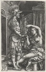 Medea dà una statua a Giasone