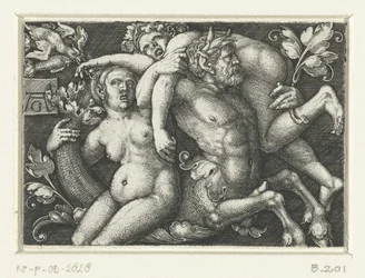 Ornamento con tritone e due nereidi
