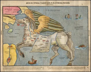 Mappa del 1581 ca. Carta pittorica del 1581 di Heinrich Bünting, raffigurante l
