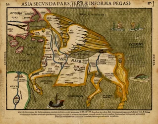 Asia secunda pars terrae informa Pegasi" (Asia sotto forma di Pegaso)