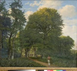 Una scena di bosco a Charlottenlund. Sera