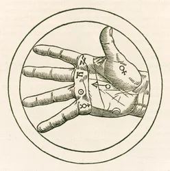 La mano della chiromanzia, incisione da De occulta philosophia libri tres di Heinrich Cornelius Agrippa von Nettesheim