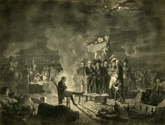 Bivacco di Napoleone sul campo di battaglia di Wagram durante la notte del 5-6 luglio 1809