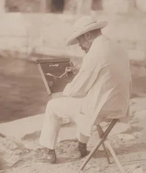 Pittore di spiaggia (probabilmente Hugo Henneberg)