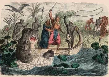 Antico Egitto: faraone a caccia di ippopotami, 1866