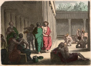 Antica Grecia: Nel ginnasio. Platonici, epicurei, cinici e lottatori