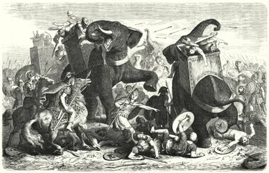 Battaglia di Gaza, 312 a.C. (incisione)