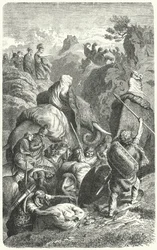 Attraversamento delle Alpi da parte di Annibale, 218 a.C. (incisione)