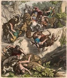 I cartaginesi: caccia al leone, 1866