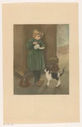 Ragazza che dà da mangiare a un gatto