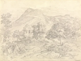 Una veduta di Civitella dalla Serpentara accanto a Olevano