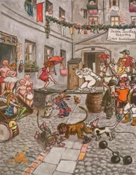 Gioco del circo nel cortile sul retro