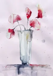 Delicati fiori rosa dipinti ad acquerello