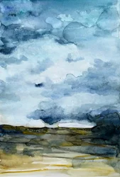 Cielo turbolento sopra la terraferma