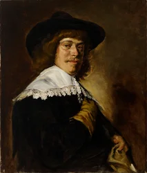 Ritratto di un giovane con un guanto in mano, copia da Frans Hals