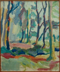Helmuth Macke, Foresta autunnale vicino a Krefeld (1910)