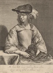 Ragazza con cappello piumato