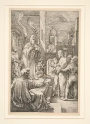 Cristo davanti a Caifa, da La Passione, #4 in una serie di 12 incisioni