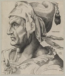 Ippocrate. Busto di un uomo di profilo
