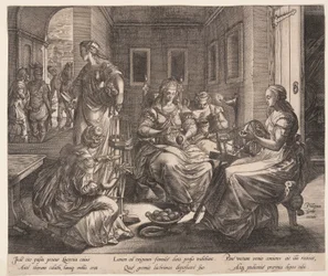 Lucrezia e le sue donne che filano, da La storia di Lucrezia