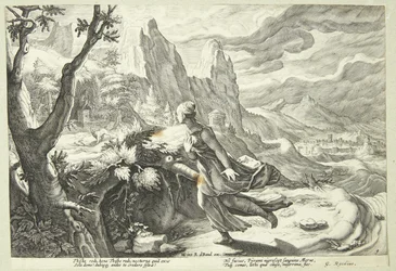 Thisbe spaventata dal leone