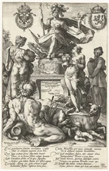 Frontespizio per la serie di stampe Gli eroi romani