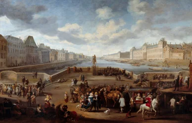 Vista di Parigi con il Louvre, presa dal ponte Enrico IV