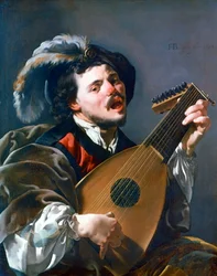 Un uomo che suona il liuto, 1624