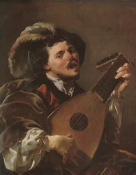 Olandese: Zingende lute spelen man Un uomo che suona un liuto