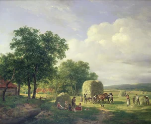 Paesaggio boscoso con fienaioli, 1822