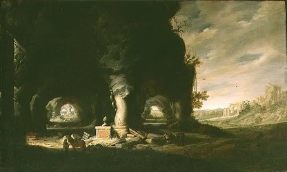 Una grotta in un paesaggio immaginario, c.1643