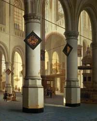 Veduta della Oude Kerk (chiesa vecchia) a Delft