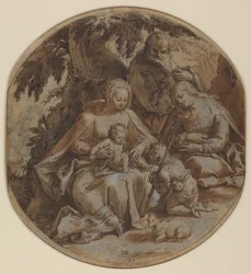 La Sacra Famiglia con Santa Elisabetta e San Giovanni Battista