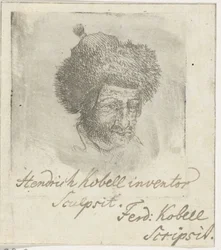 Testa di uomo con cappello di pelliccia
