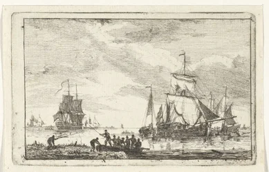 Veduta del fiume con pescatori